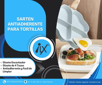 Sartén Antiadherente De Corazón X4